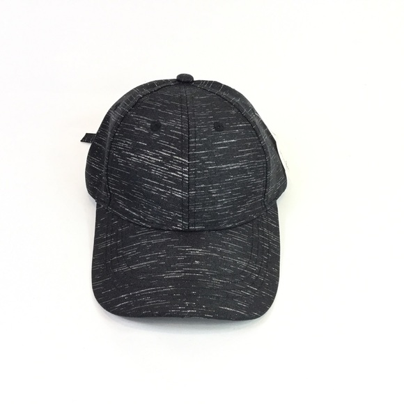 Textured Baseball Cap Casual Stylish Black & Silve - Picture 3 of 6